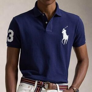 Polo by Ralph Lauren Navy Blue Polo with Big Pony Embroidered Logo